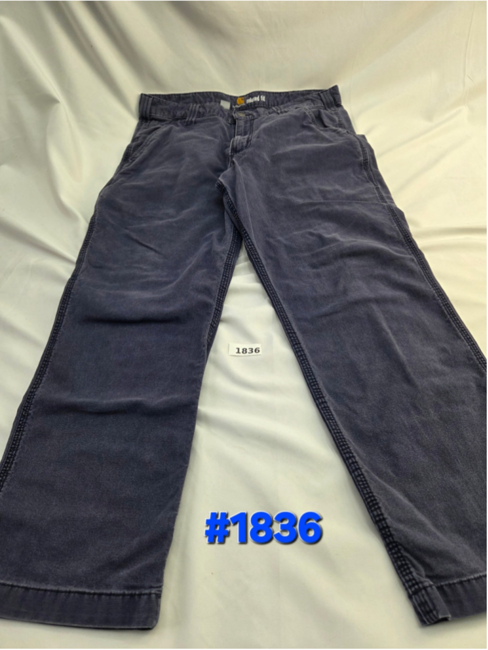 Men's Carhartt Relaxed Fit Cargo Pants, Size 34x28, Blue #1836
